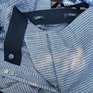 NWOT • LOFT High Waist Dress Pant Trousers Plaid Flannel -Straight Leg - sz 4